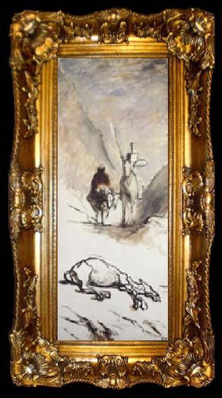 framed  Honore  Daumier Don Quixote and the Dead Mule, ta009-2